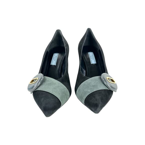 Prada Suede Button Pumps - Picture 4 of 8
